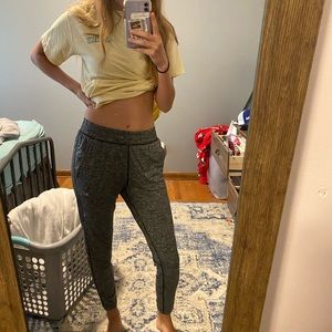 Grey and white nike joggers